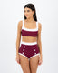 Milano  || Bikini Top || Dark Cherry and White