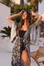 Zebra print || Beachwear Cover-Up Long || Black